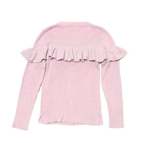 pink Republic Ruffle Ribbed Knit Sweater Pink - Picture 3 of 3